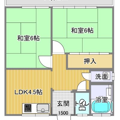 パレーシャル　205　アパート２DK　 画像1